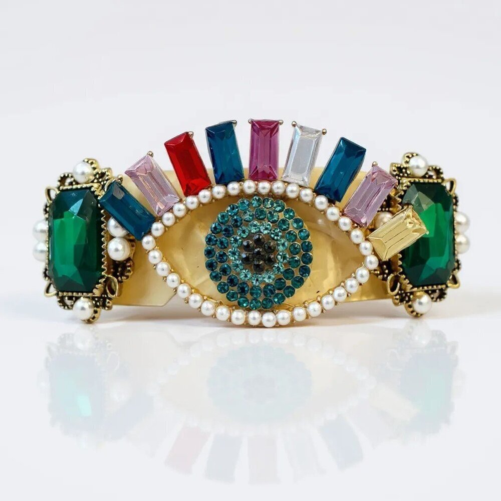 Evil Eye Rhinestone Hair French barrette